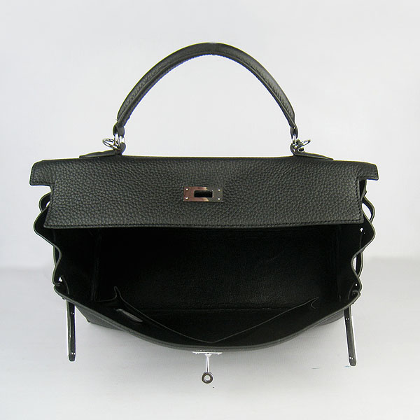 High Quality Hermes Kelly 35CM Togo Leather Bag Black 6308 - Click Image to Close